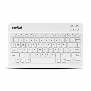 FRONTECH FT-1603A White Ultra-Slim Wireless Mini Bluetooth Keyboard with 78 Keys